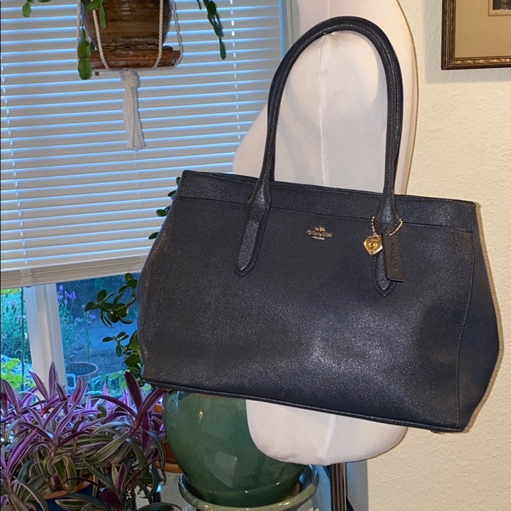 Coach purse - Navy blue with grey under tone